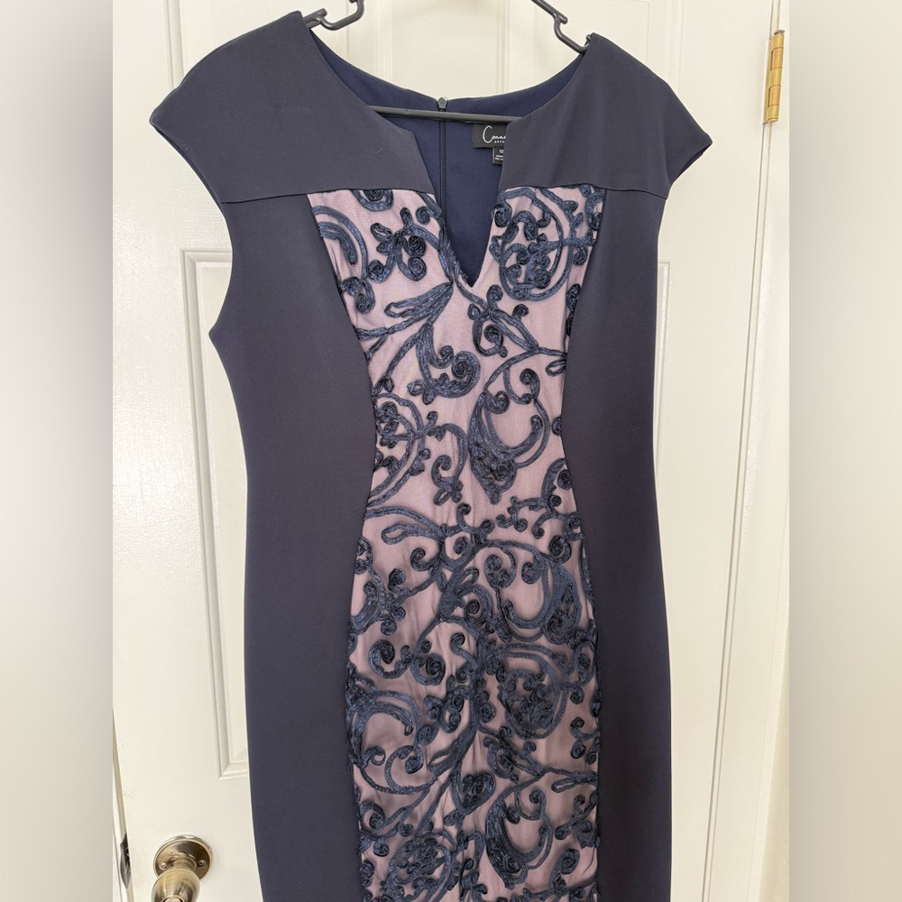 Connected Apparel Navy Midi Dress Size 12